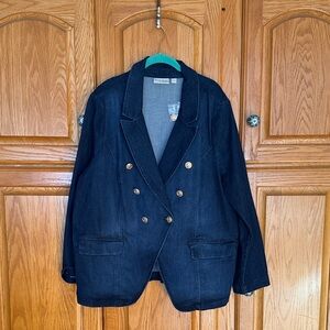 Belle by Kim Gravel Women's Double-Breasted Navy Blazer